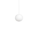Pendente simples TUSEY em resina de polímero com LED E27 na cor branca.