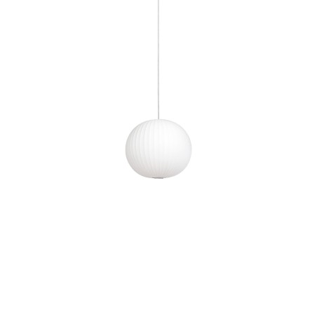 Pendente simples TUSEY em resina de polímero com LED E27 na cor branca.