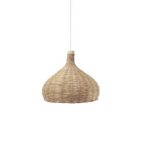 Pendente simples LOSSY em vime E27 LED cor madeira