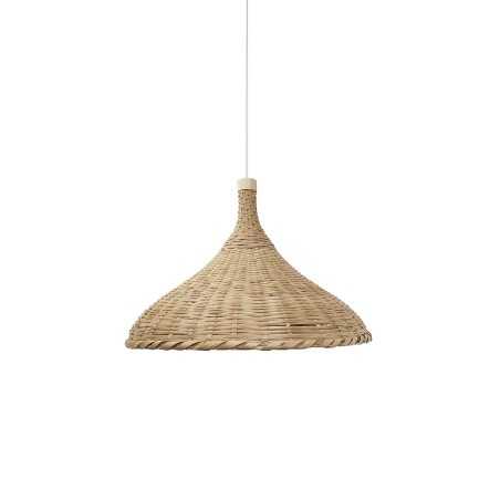 Pendente simples GOUDOU de vime E27 LED cor madeira