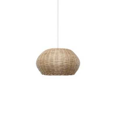 Pendente simples VEIGY em ratã E27 LED cor madeira