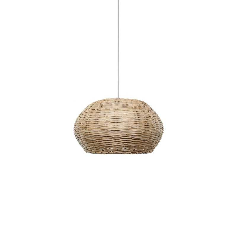 Pendente simples VEIGY em ratã E27 LED cor madeira