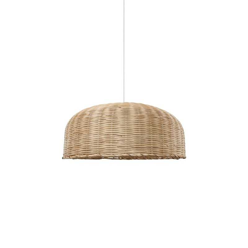 Pendente simples SONGY de vime E27 LED cor madeira