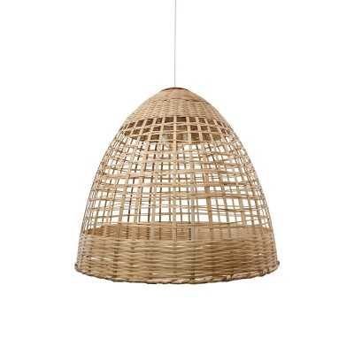 Pendente simples FESSY de vime E27 LED cor madeira