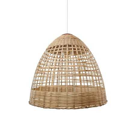 Pendente simples FESSY de vime E27 LED cor madeira