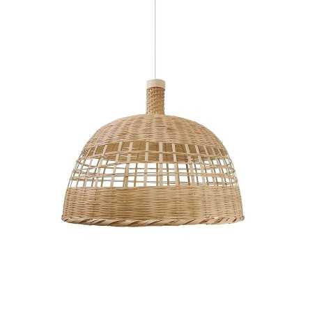 Pendente simples ORNEX de vime E27 LED cor de madeira