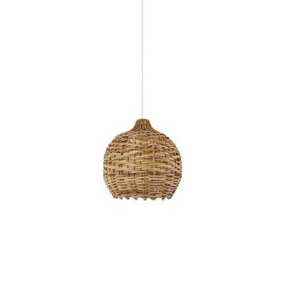 Pendente simples HERMY de vime E27 LED cor de madeira