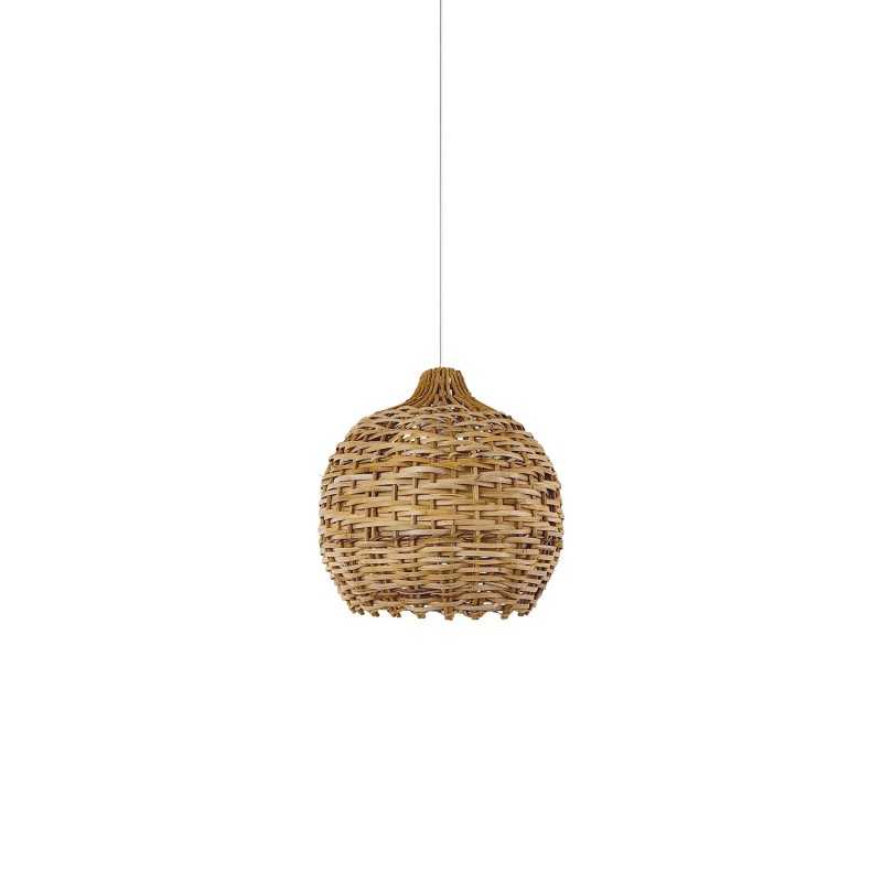 Pendente simples HERMY de vime E27 LED cor de madeira