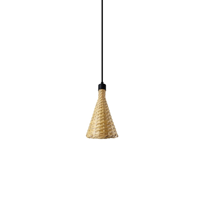 Pendente simples ROMME em metal E27 LED cor madeira