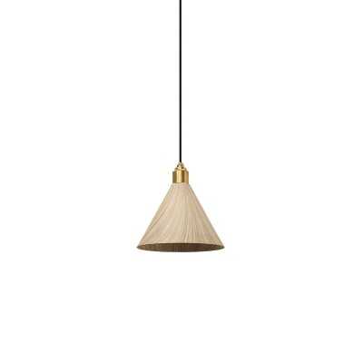 Pendente simples JEAUX em metal E27 LED cor de madeira