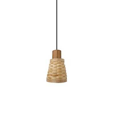 Pendente simples OUSSY em madeira com LED E27 cor de madeira.