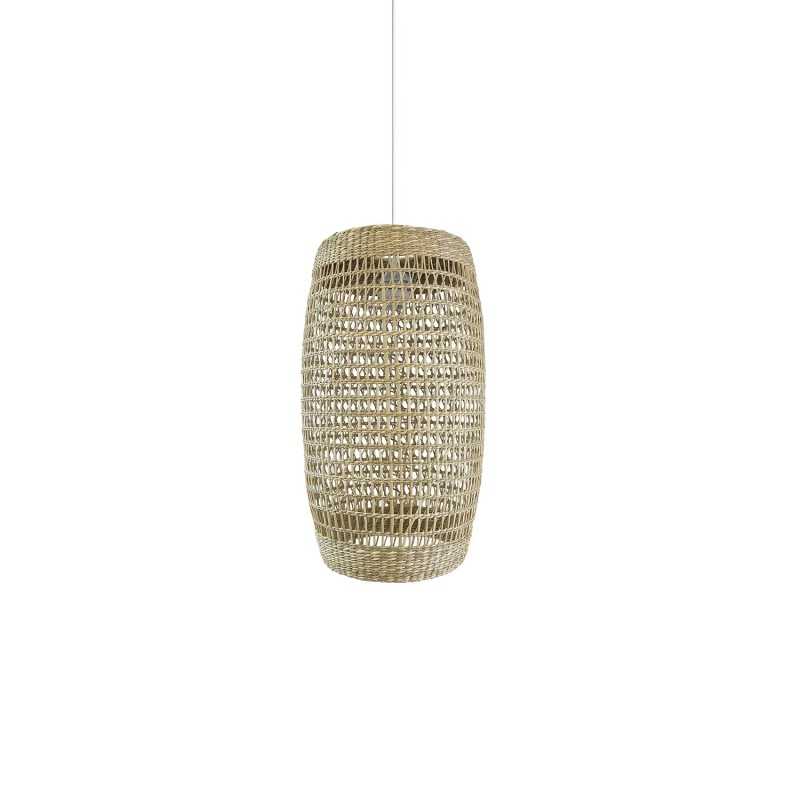 Pendente simples HUARD de cânhamo LED E27 cor madeira