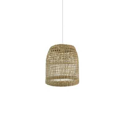 Pendente simples PAYZAT em cânhamo E27 LED cor madeira