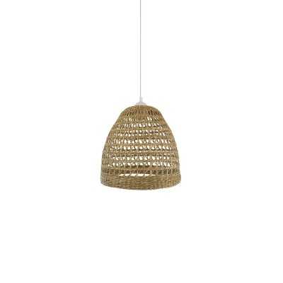 Pendente simples GOULIER em cânhamo E27 LED cor madeira