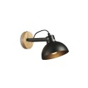 Aplique de parede SERAC em madeira E27 LED cor preto