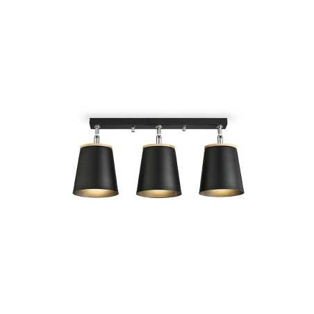 Foco de teto LANDRER em madeira com LED E27 na cor preta.