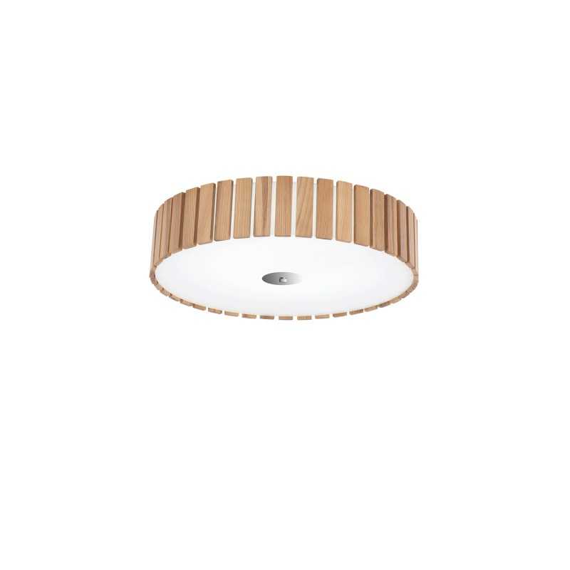 Plafon de teto YVETOT em madeira LED E27 cor de madeira