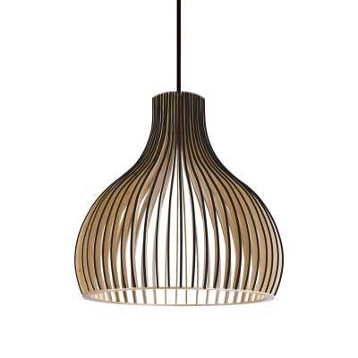Pendente simples NUITS em madeira E27 LED