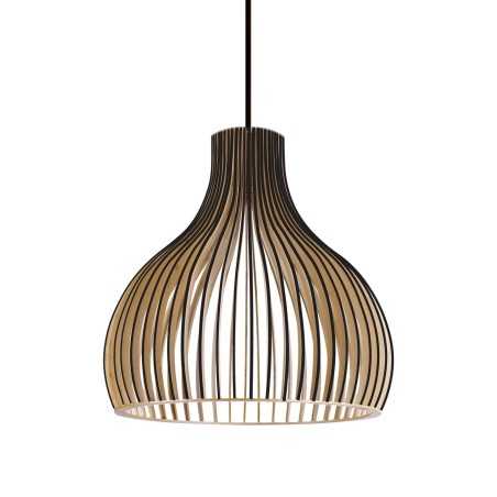 Pendente simples NUITS em madeira E27 LED