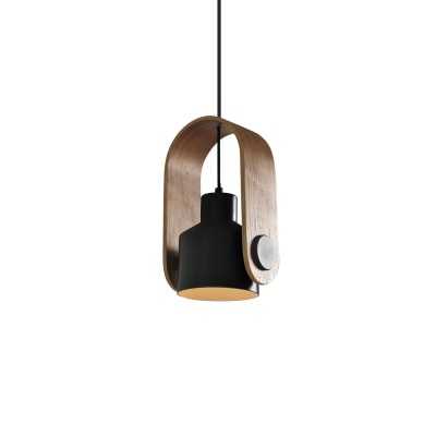 Pendente simples GLAND em madeira E27 LED cores