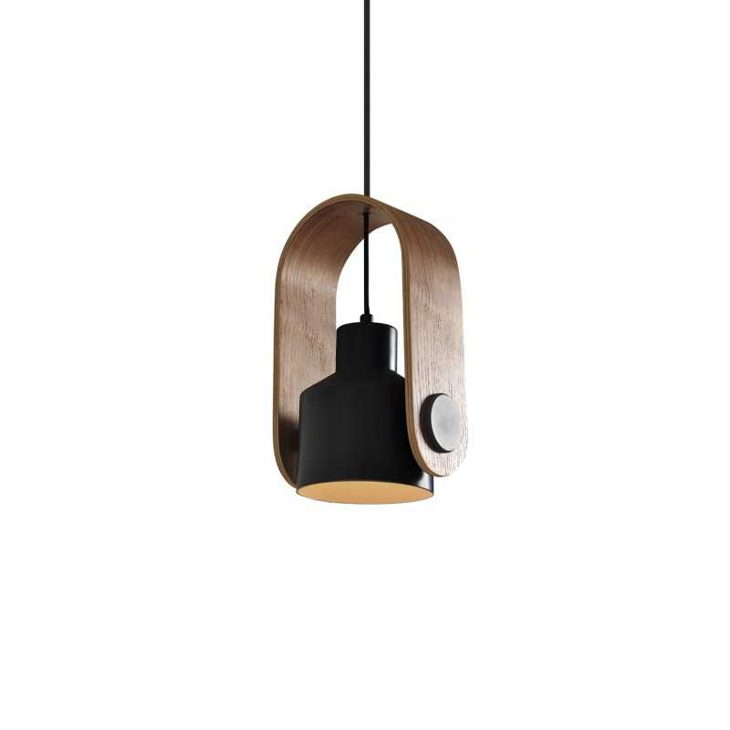 Pendente simples GLAND em madeira E27 LED cores