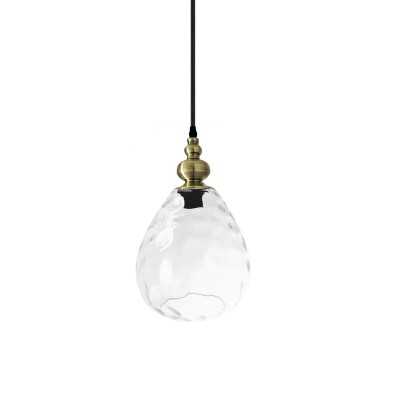 Pendente simples POLIG em cristal com LED E27 em cores.
