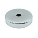 Tampa metálica cromada brilhante 40mm de diâmetro x 4mm de altura