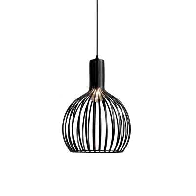 Pendente simples MANNE em ferro E27 LED cor preta