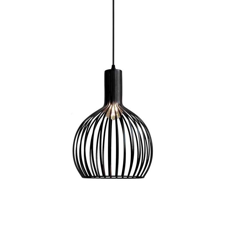 Pendente simples MANNE em ferro E27 LED cor preta