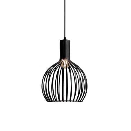 Pendente simples MANNE em ferro E27 LED cor preta