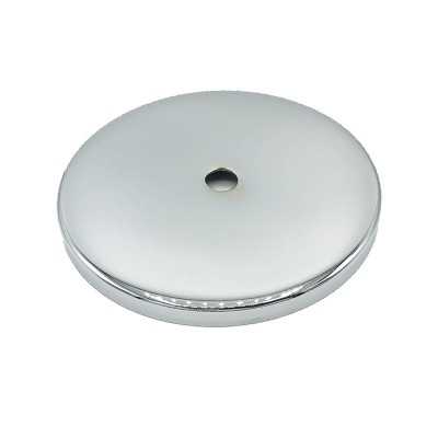 Tampa cromada para globo de 88mm de diâmetro x 9mm.