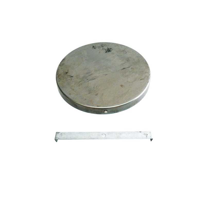 Suporte de metal em ferro bruto redondo com diâmetro de 250mm.