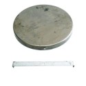 Suporte de metal de ferro bruto redondo com 280mm de diâmetro.