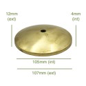 Tampa cúpula para globo em latão, 105 mm de diâmetro x 4 mm.