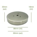 Suporte para balão de aço escovado 86mm x 18mm com parafusos.
