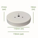 Balão de porta branco 115mm x 19mm com parafusos.