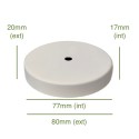 Tampa para globo branco de 77mm de diâmetro x 17mm.