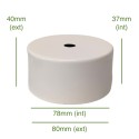 Tampa de globo branco de 78mm de diâmetro x 37mm.