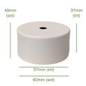 Tampa de globo branco de 57mm de diâmetro x 37mm.