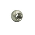 Esfera metálica de aço fosco com dois pontos de saída de 20mm de diâmetro.