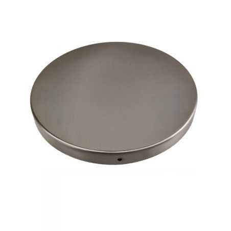 Suporte em metal de aço escovado com 250mm de diâmetro sem furos.