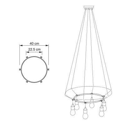 Estrutura circular para criar pendentes de luz
