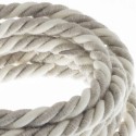 Cabo trançado decorativo de linho tipo saco com 16mm de espessura.