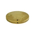 Base de latão para lâmpadas com orifício descentralizado.
