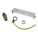 Suporte latonado de 120 mm de diâmetro x 15 mm e uma saída.