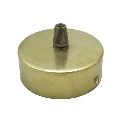Suporte latonado de 120 mm de diâmetro x 15 mm e uma saída.