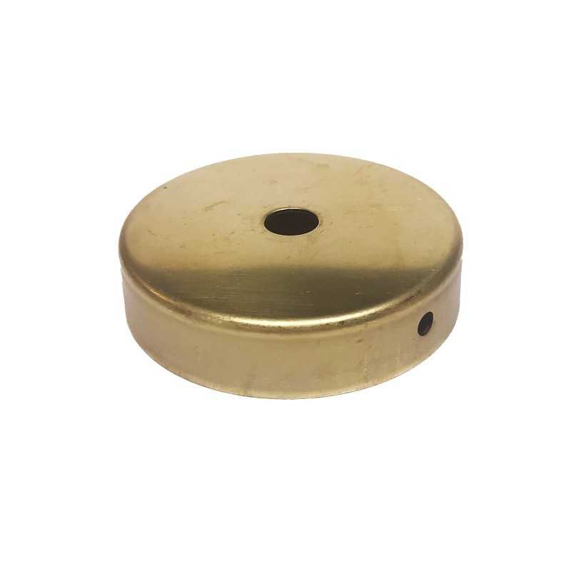 Suporte latonado de 100mm de diâmetro x 15mm com uma saída.