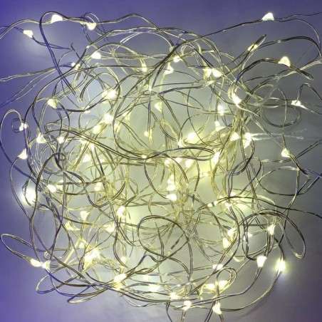 Cordão 20 luzes LED grão de arroz  funcionamento a pilhas