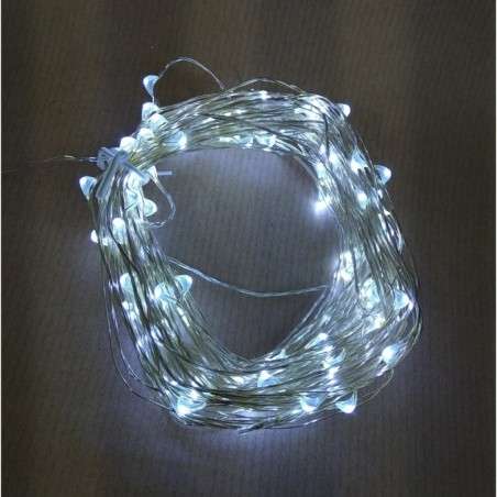 Cordão com 50 luzes LED grão de arroz a pilhas