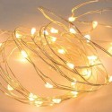 Cordão de luz LED 50 a pilhas luz quente grão de arroz